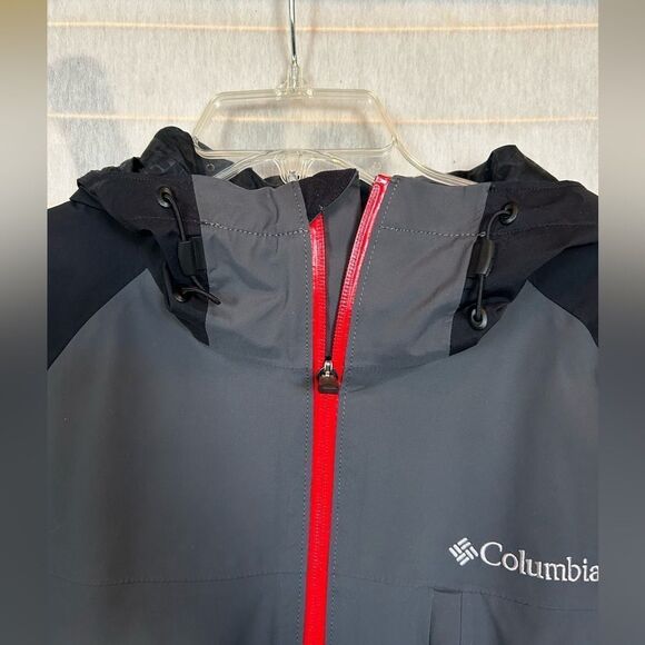 Columbia Gray Black Omni-Tech Waterproof Rain Wind Jacket L - Picture 4 of 16